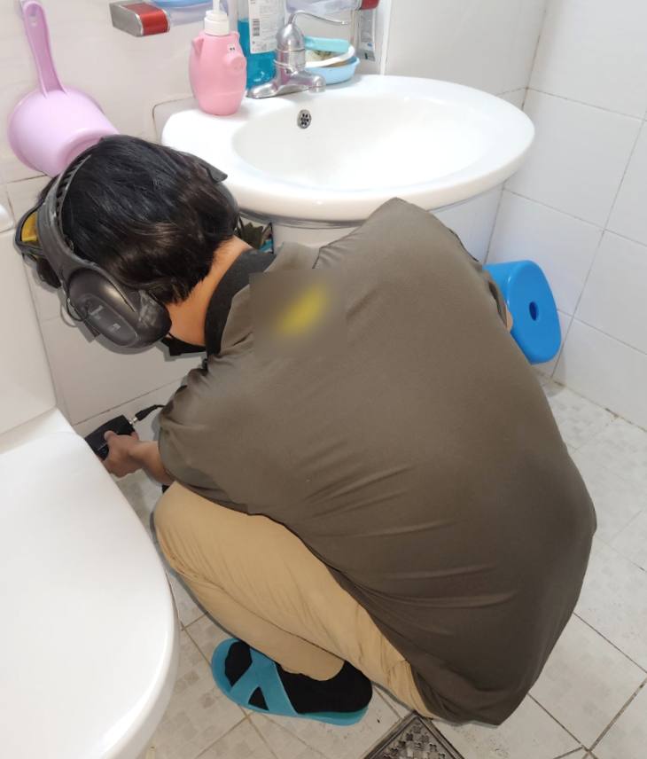 노원 중계2·3동 누수탐지 – 청음 장비로 욕실 바닥 배관 확인