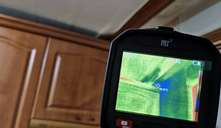 노원 누수탐지 – 열화상으로 주방 벽 온도 차이 확인